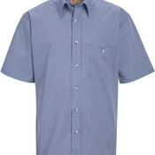 Men's Mini-Plaid Uniform Short Sleeve Shirt