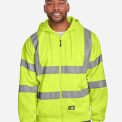 Men's Tall Hi-Vis Class 3 Lined Full-Zip Hooded Sweatshirt