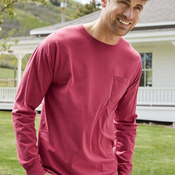 Unisex Garment-Dyed Long Sleeve T-Shirt With a Pocket
