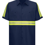 Men's Enhanced Visibility Short Sleeve Cotton Work Shirt