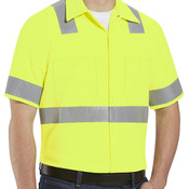 Men's Tall High Visibility Safety Short Sleeve Work Shirt