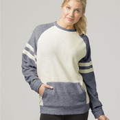 Women's Cozy Contrast Fleece Crewneck Pullover