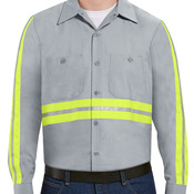 Men's Industrial Enhanced-Visibility Long Sleeve Work Shirt