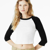 Women's Micro Rib Three-Quarter Raglan Sleeve Baby Tee