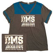 Turquoise DMS Football Vneck